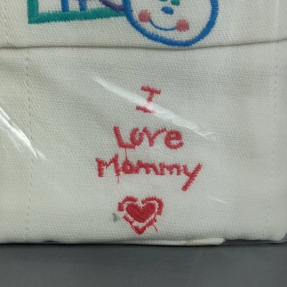 Vintage Gerber Diaper Burp Cloths Lap Pad 100% Cotton I Love Mommy / Daddy NEW